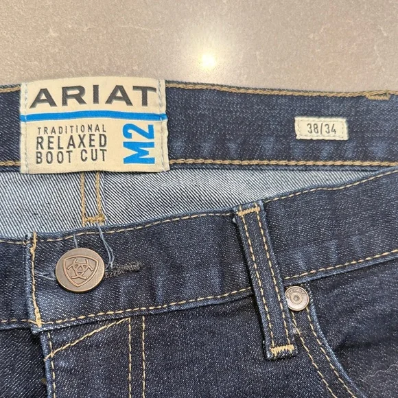 Ariat Men's Indigo Straight Leg Jeans 38x34 - Picture 3 of 7